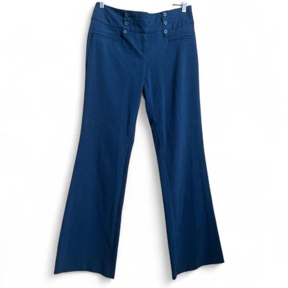 Vintage "Joe B" Navy Bootcut/Flared Dress Pants W/ Button & Pocket Detail. - Picture 3 of 6